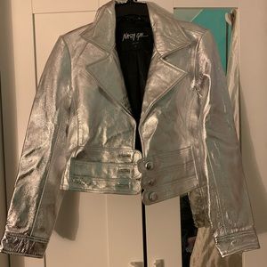Silver faux leather jacket